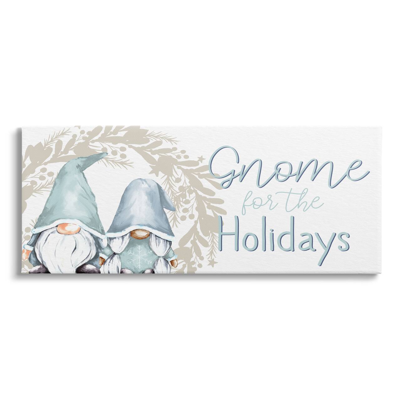 Stupell Industries Gnome For The Holidays Phrase Canvas Wall Art